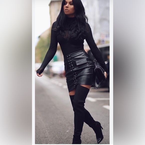 Sam Edelman Women’s Valda Knee High Boot Black Leather Suede Boot Size 6.5M New - Picture 12 of 13